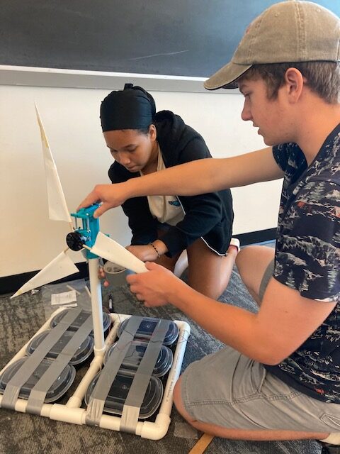 Two 2022 Academy participants build their floating wind turbine design